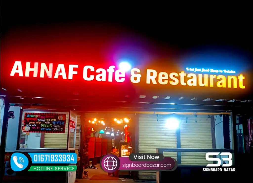 Restaurant 3D Letter Lighting Signboard.